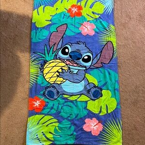 Disney Blue and Green Stitch Beach Towel